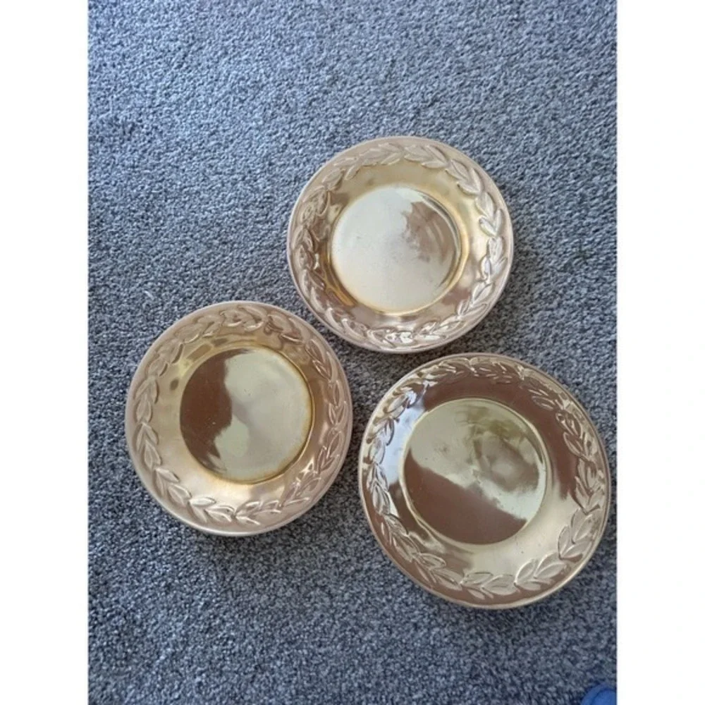 3-PC Fire King Peach Luster Ovenware Replacement Plates